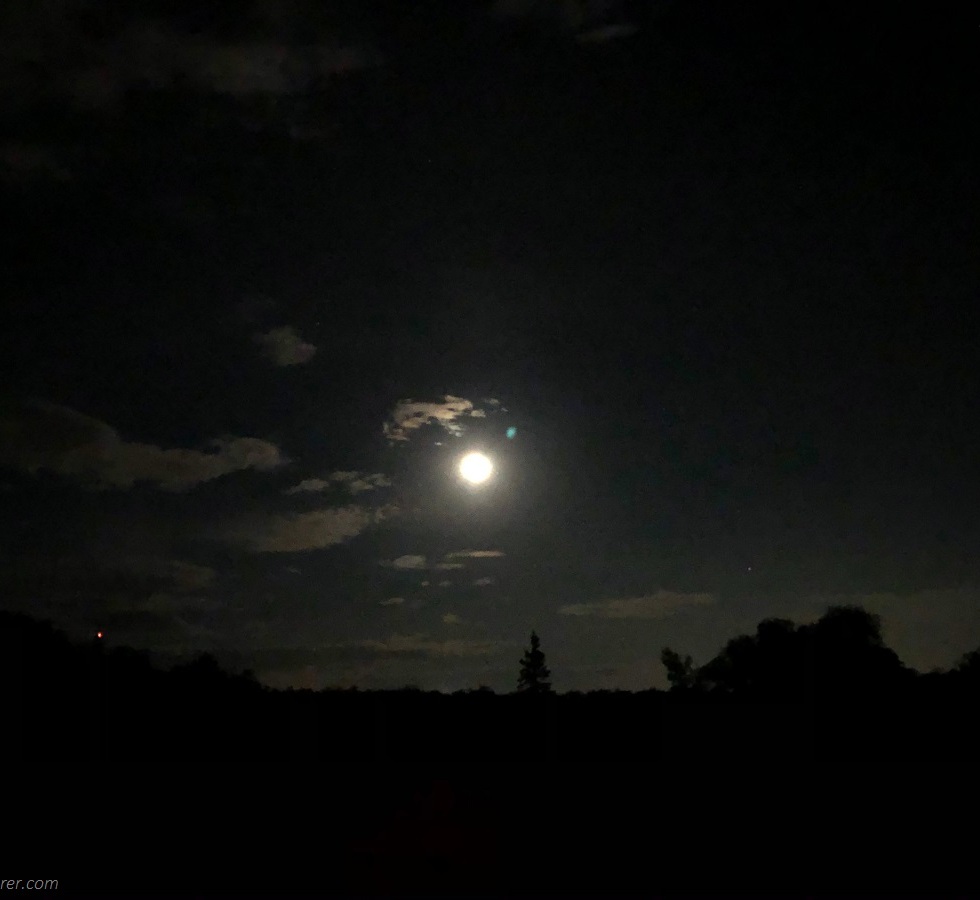 Full moon shining over Bird's Hill Manitoba